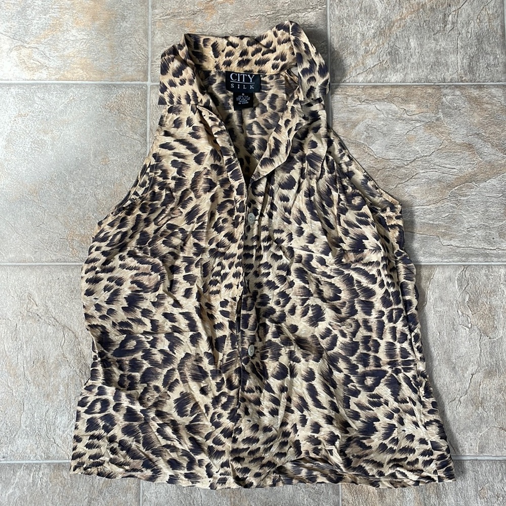 Vintage Silk Leopard Top